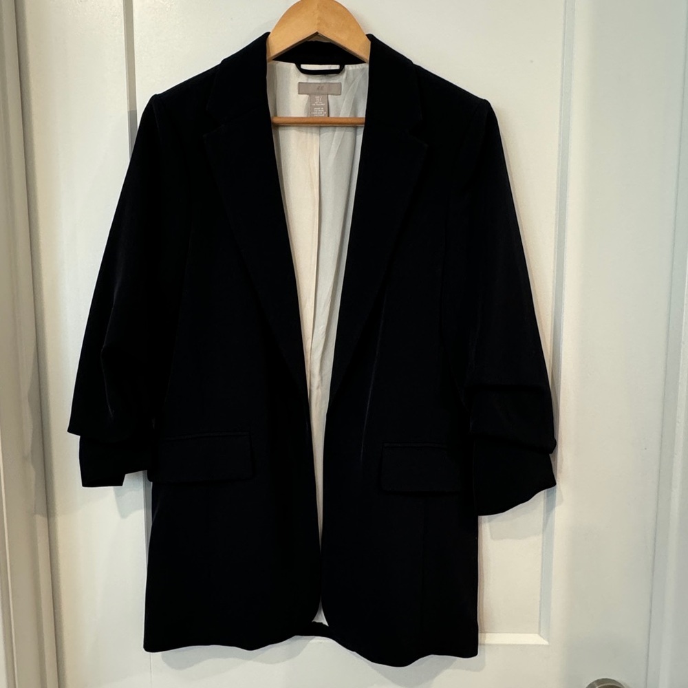 H&M Navy Blue Blazer Oversized Fit Size S